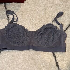 Lively Lace Bra - Charcoal